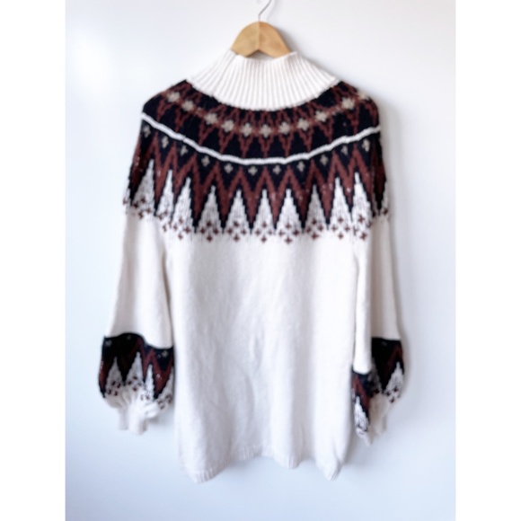 Free People Scotland Sweater Mini Dress Cream Brown S - Picture 5 of 11
